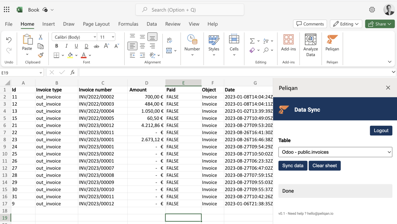 Peliqan Excel add-in to work with your data in real-time
