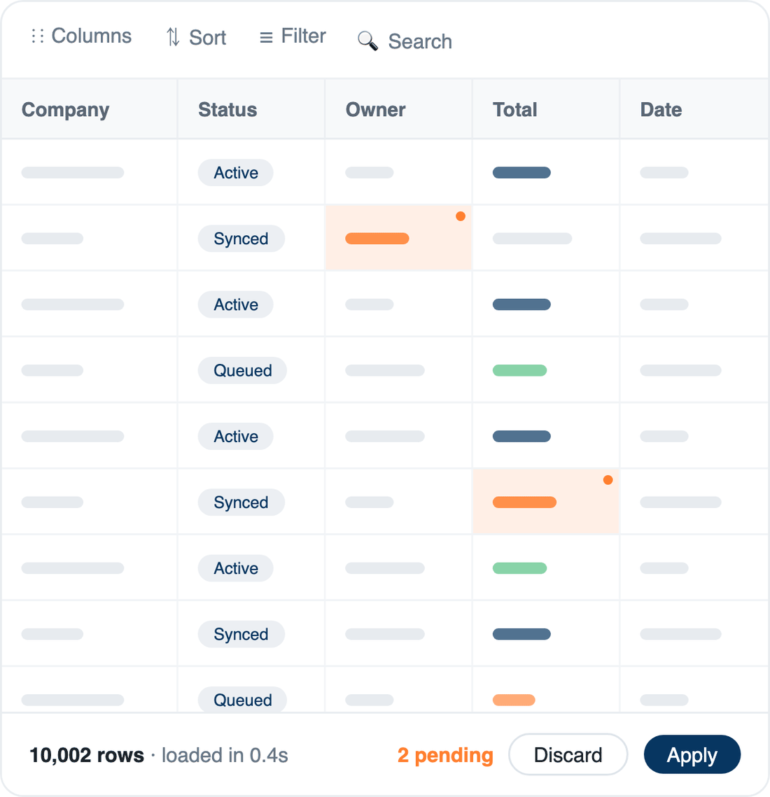Large table with thousands of rows staying responsive in Peliqan
