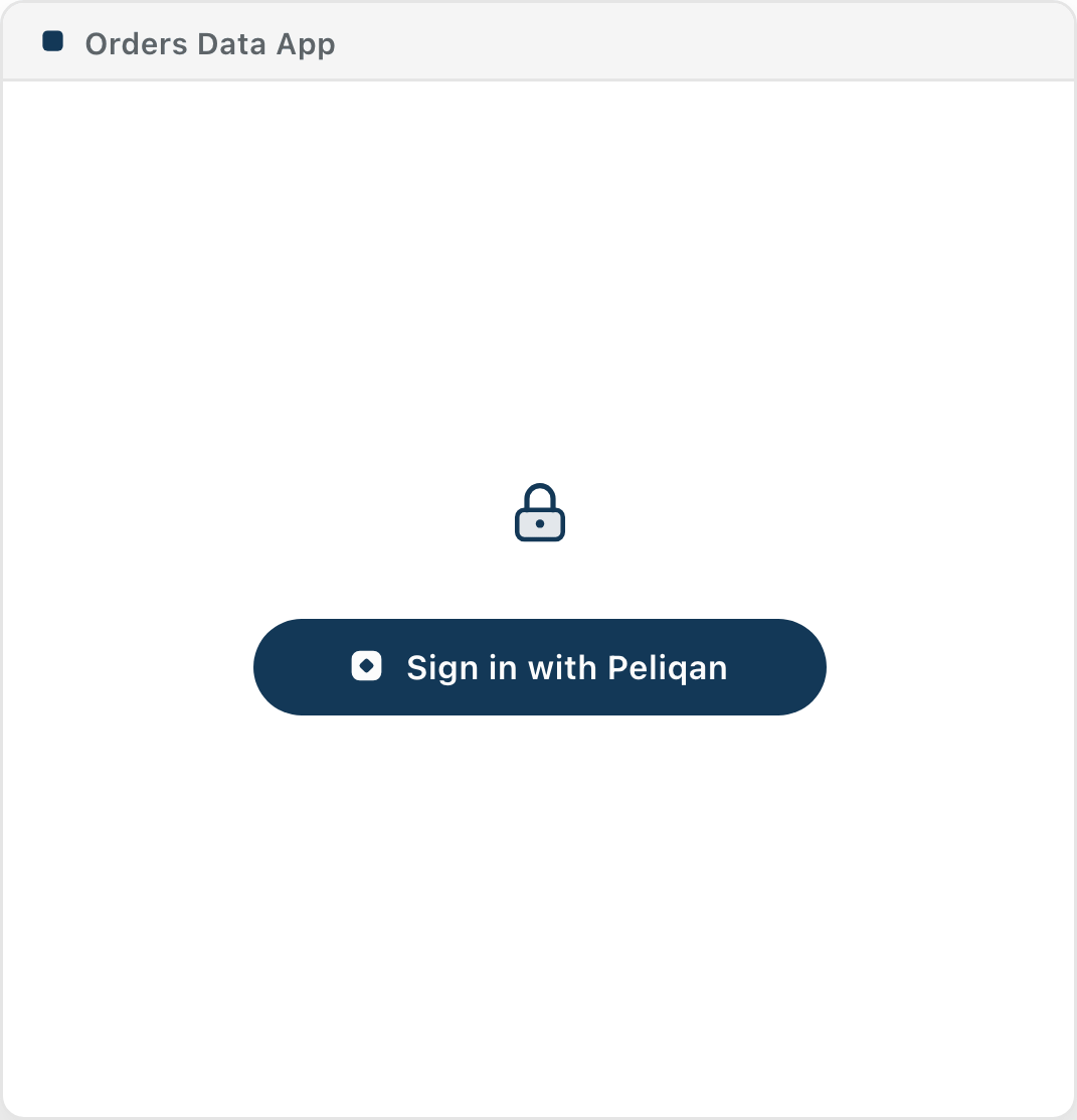 Signing in to a published data app with a Peliqan account